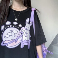 Galaxy Bun Tee -Clothing Discount Store galaxy bun tee galaxy milky outer space outerspace pastel goth shirt kawaii babe 363