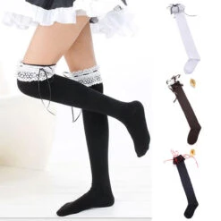 Garter Thigh High Socks -Clothing Discount Store garter thigh high socks ankle socks cotton blend french maid garter garter belt socks kawaii babe 911