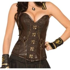 Genuine Steampunk Corsets -Clothing Discount Store genuine steampunk corsets boned brown corset clockworks corsetry cosplay kawaii babe 339