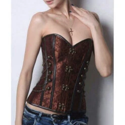 Genuine Steampunk Corsets -Clothing Discount Store genuine steampunk corsets boned brown corset clockworks corsetry cosplay kawaii babe 826