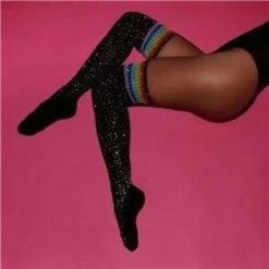 Glitter Rainbow Thigh Highs 33 Glitter Rainbow Thigh Highs -Clothing Discount Store glitter rainbow thigh highs black gay pride glittery high socks knee ddlg playground kawaii babe 181