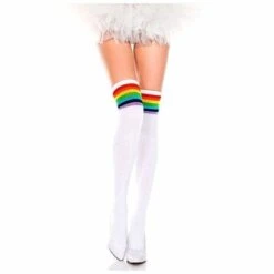 Glitter Rainbow Thigh Highs 26 Glitter Rainbow Thigh Highs -Clothing Discount Store glitter rainbow thigh highs white no gay pride glittery high socks knee ddlg playground kawaii babe 787