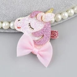 Glitter Unicorn Barettes -Clothing Discount Store glitter unicorn barettes pink barette bows hair accessories clip ddlg playground 137
