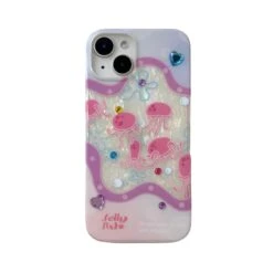 Glittering Jellyfish IPhone Case 10 Glittering Jellyfish IPhone Case -Clothing Discount Store glittering jellyfish iphone case mobile phone cases pink kawaii 910