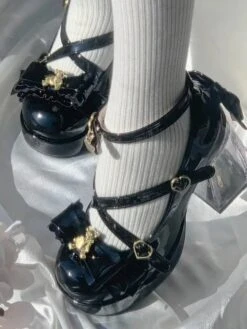 Golden Teddy High Heel Mary Janes -Clothing Discount Store golden teddy bear clear high heel mary janes pumps 192