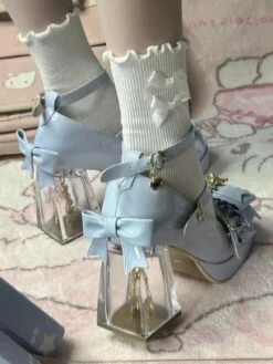 Golden Teddy High Heel Mary Janes -Clothing Discount Store golden teddy bear clear high heel mary janes pumps 218