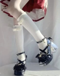 Golden Teddy High Heel Mary Janes -Clothing Discount Store golden teddy bear clear high heel mary janes pumps 379