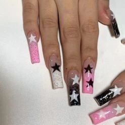 Goth Girl Press On Nails -Clothing Discount Store goth girl press nails false glitter goth gothic kawaii 303