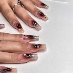 Goth Girl Press On Nails -Clothing Discount Store goth girl press nails false glitter goth gothic kawaii 676 4cef57eb 40c6 4891 aa94 0305e26accb7