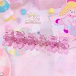Gummy Bear Hair Clippies 15 Gummy Bear Hair Clippies -Clothing Discount Store gummy bear hair clippies pinky purple barette barettes barrette barrettes bears accessories ddlg playground 808