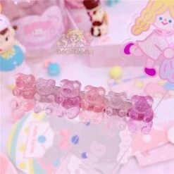 Gummy Bear Hair Clippies 13 Gummy Bear Hair Clippies -Clothing Discount Store gummy bear hair clippies purple pink assortment barette barettes barrette barrettes bears accessories ddlg playground 258