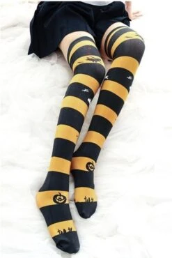 Halloween Thigh High Stockings -Clothing Discount Store halloween lolita stockings bat bats ghost ghosts goth ddlg playground 554