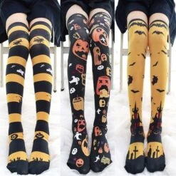 Halloween Thigh High Stockings -Clothing Discount Store halloween lolita stockings bat bats ghost ghosts goth ddlg playground 998