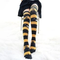 Halloween Thigh High Stockings -Clothing Discount Store halloween lolita stockings striped version bat bats ghost ghosts goth ddlg playground 732