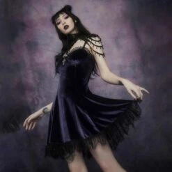 Halloween Velvet Dress 33 Halloween Velvet Dress -Clothing Discount Store halloween party dress dresses goth gothic paci ddlg playground 283