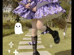 Haunted Halloween Patterned Dress -Clothing Discount Store haunted lolita dress halloween costume costumes dresses ddlg playground 617