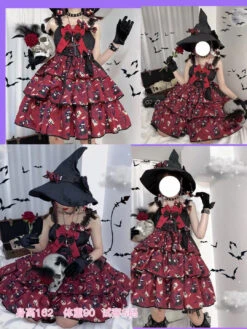 Haunted Halloween Patterned Dress -Clothing Discount Store haunted lolita dress halloween costume costumes dresses ddlg playground 935