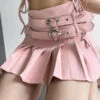 Heart Buckle Pleated Skirt -Clothing Discount Store heart buckle pleated skirt skirt belt buckle pleated pleated skirt 331