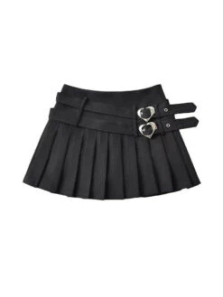 Heart Buckle Pleated Skirt 11 Heart Buckle Pleated Skirt -Clothing Discount Store heart buckle pleated skirt skirt belt buckle pleated pleated skirt 485