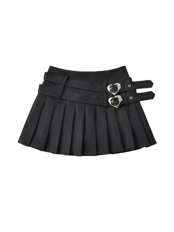 Heart Buckle Pleated Skirt 6 Heart Buckle Pleated Skirt - Image 4