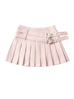 Heart Buckle Pleated Skirt 12 Heart Buckle Pleated Skirt -Clothing Discount Store heart buckle pleated skirt skirt belt buckle pleated pleated skirt 927