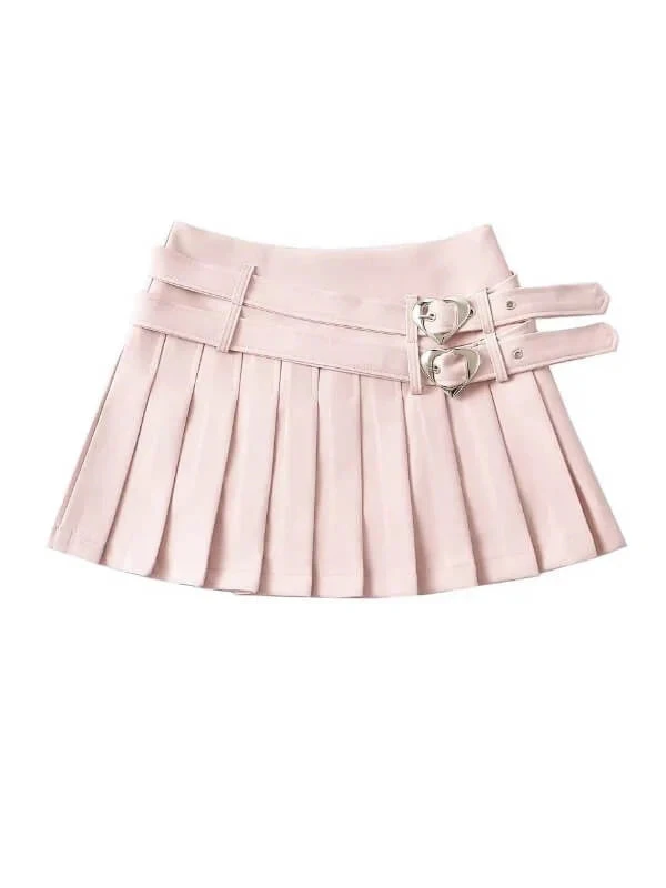 Heart Buckle Pleated Skirt 7 Heart Buckle Pleated Skirt - Image 5