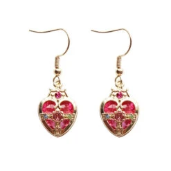 Heart Captor Earrings -Clothing Discount Store heart captor earrings card captor captor sakura crystal jewelry earrings heart earrings kawaii babe 541
