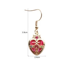Heart Captor Earrings -Clothing Discount Store heart captor earrings card captor captor sakura crystal jewelry earrings heart earrings kawaii babe 791