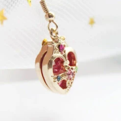 Heart Captor Earrings -Clothing Discount Store heart captor earrings card captor captor sakura crystal jewelry earrings heart earrings kawaii babe 947