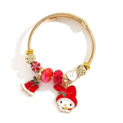 Holiday Bangle Beaded Bracelets -Clothing Discount Store holiday character bangle beaded bracelets bracelets cinnamoroll hello kitty jewelry kuromi bracelet kawaii babe 395