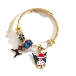 Holiday Bangle Beaded Bracelets -Clothing Discount Store holiday character bangle beaded bracelets bracelets cinnamoroll hello kitty jewelry kuromi bracelet kawaii babe 741
