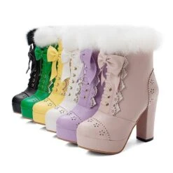 Holiday Booties 31 Holiday Booties -Clothing Discount Store holiday lolita booties ankle boots christmas shoes festive ddlg playground 724