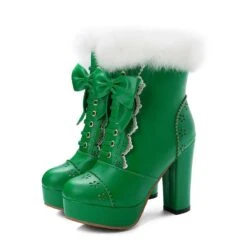 Holiday Booties 24 Holiday Booties -Clothing Discount Store holiday lolita booties ankle boots christmas shoes festive ddlg playground 960