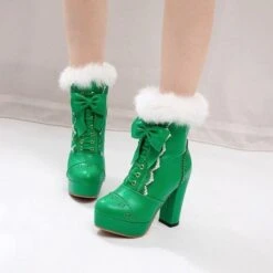 Holiday Booties 33 Holiday Booties -Clothing Discount Store holiday lolita booties green 12 ankle boots christmas shoes festive ddlg playground 698