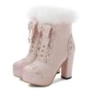 Holiday Booties -Clothing Discount Store holiday lolita booties pink 5 ankle boots christmas shoes festive ddlg playground 986