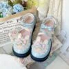 Holographic Bunny Flats -Clothing Discount Store holographic bunny lolita flats blue 12 bear ears shoes cotton candy ddlg playground 851