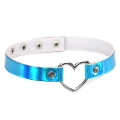 Holographic Chokers -Clothing Discount Store holographic chokers blue heart adjustable chirere choke choker choker necklace accessories kawaii babe 242