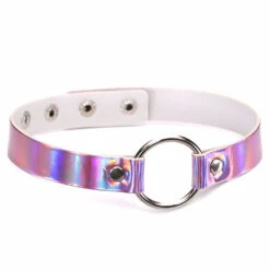 Holographic Chokers -Clothing Discount Store holographic chokers pink circle choker adjustable chirere choke choker choker necklace accessories kawaii babe 838