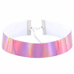 Holographic Chokers -Clothing Discount Store holographic chokers plain pink choker adjustable chirere choke choker choker necklace accessories kawaii babe 136