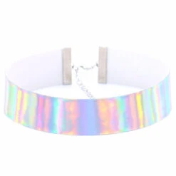 Holographic Chokers -Clothing Discount Store holographic chokers plain silver choker adjustable chirere choke choker choker necklace accessories kawaii babe 999