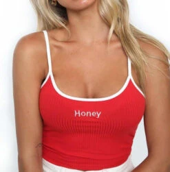 Honey Crop Top -Clothing Discount Store honey crop top red s camo camoflage camoflauge corset corsets shirt kawaii babe 677