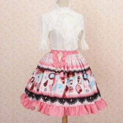 Ice Cream Shoppe Skirt 27 Ice Cream Shoppe Skirt -Clothing Discount Store ice cream shoppe skirt baked goods bakery bow bows candies skirts kawaii babe 789
