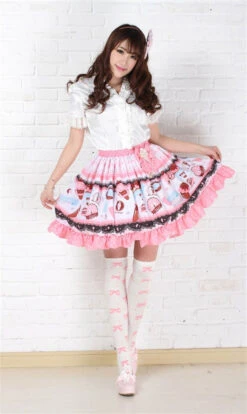 Ice Cream Shoppe Skirt 34 Ice Cream Shoppe Skirt -Clothing Discount Store ice cream shoppe skirt xs baked goods bakery bow bows candies skirts kawaii babe 695