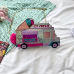Icecream Truck Handbag -Clothing Discount Store icecream truck handbag 3d holographic pastel purse 637