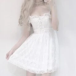 Innocent White Lace Dress 16 Innocent White Lace Dress -Clothing Discount Store innocent white lace dress bridal shower bride dresses kawaii babe 917