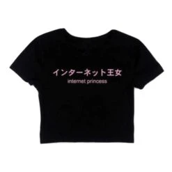 Internet Princess Crop Top -Clothing Discount Store internet princess crop top black s belly shirt shirts t tee ddlg playground 471