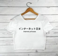 Internet Princess Crop Top -Clothing Discount Store internet princess crop top white s belly shirt shirts t tee ddlg playground 306