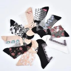 Invisible Floral Socks -Clothing Discount Store invisible floral socks ankle clear flower flowers ddlg playground 516