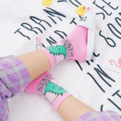 Japanese Dino Socks -Clothing Discount Store japanese dino socks ankle socks cotton dino dinosaurs green dinosaur socks kawaii babe 105