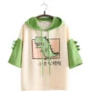 Japanese Hooded Dino Tee 2 Japanese Hooded Dino Tee -Clothing Discount Store japanese hooded dino tee belly shirt shirts crop crop top shirt kawaii babe 374